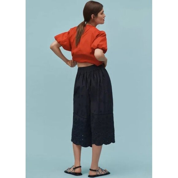 NWT Size S -Anthropologie 100% Cotton Embroidered Skirty Culottes (NWT US$ 128) - Picture 3 of 12